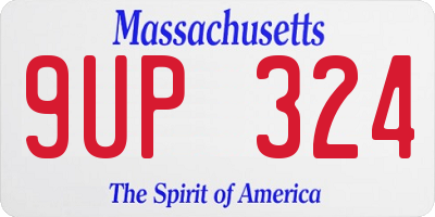 MA license plate 9UP324