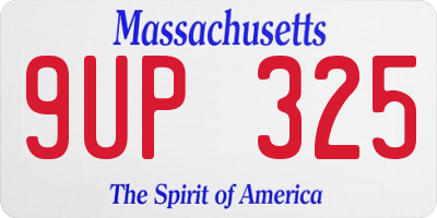 MA license plate 9UP325