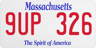 MA license plate 9UP326