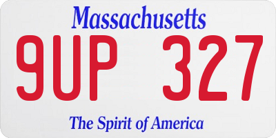 MA license plate 9UP327