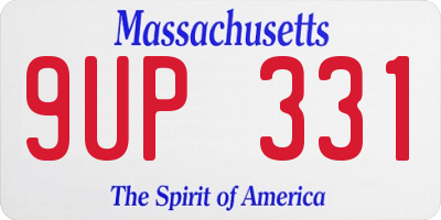 MA license plate 9UP331