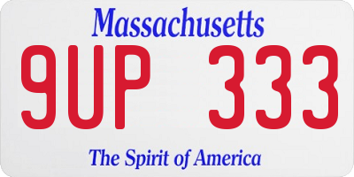MA license plate 9UP333