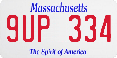 MA license plate 9UP334