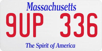 MA license plate 9UP336