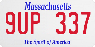 MA license plate 9UP337