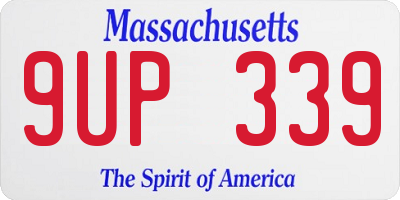 MA license plate 9UP339