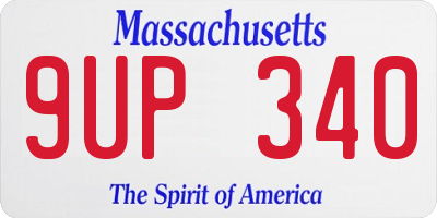 MA license plate 9UP340
