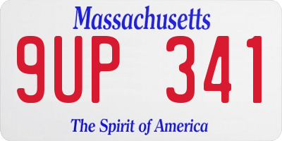 MA license plate 9UP341