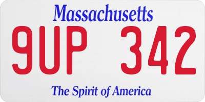 MA license plate 9UP342
