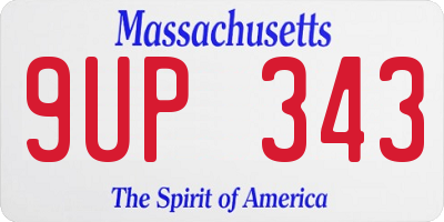 MA license plate 9UP343
