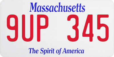 MA license plate 9UP345