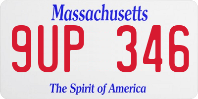 MA license plate 9UP346