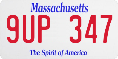 MA license plate 9UP347