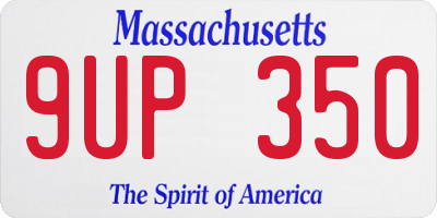 MA license plate 9UP350