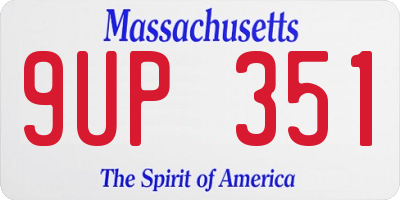 MA license plate 9UP351