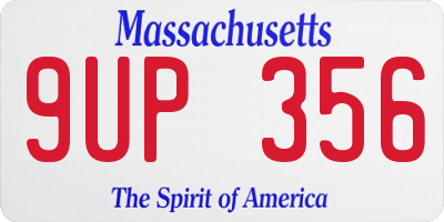 MA license plate 9UP356