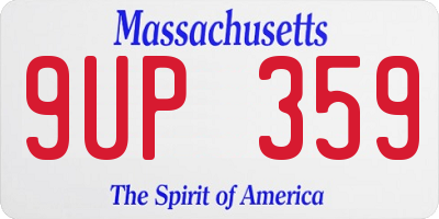 MA license plate 9UP359
