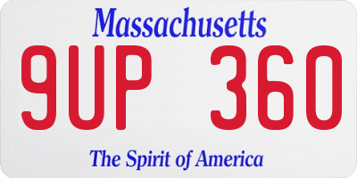 MA license plate 9UP360