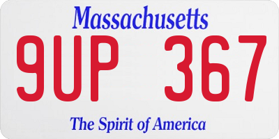 MA license plate 9UP367