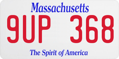 MA license plate 9UP368