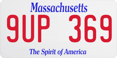 MA license plate 9UP369