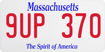 MA license plate 9UP370