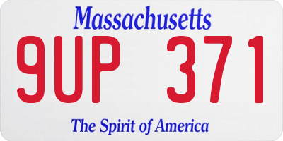 MA license plate 9UP371
