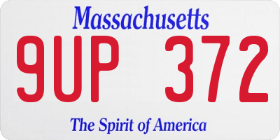 MA license plate 9UP372
