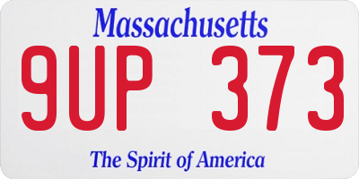 MA license plate 9UP373