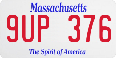 MA license plate 9UP376