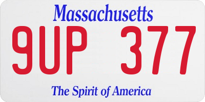 MA license plate 9UP377