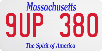 MA license plate 9UP380