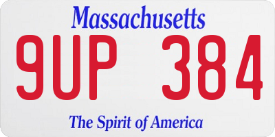 MA license plate 9UP384