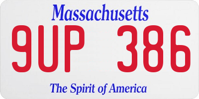 MA license plate 9UP386