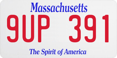 MA license plate 9UP391