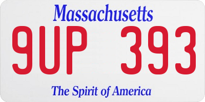 MA license plate 9UP393