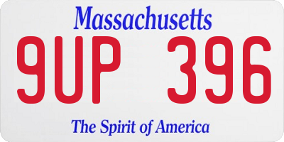 MA license plate 9UP396