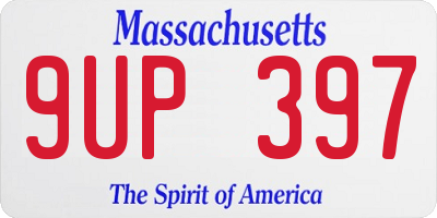 MA license plate 9UP397
