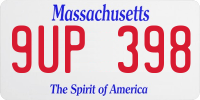 MA license plate 9UP398