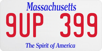 MA license plate 9UP399