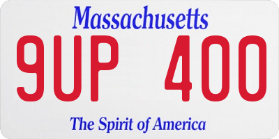 MA license plate 9UP400