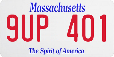 MA license plate 9UP401