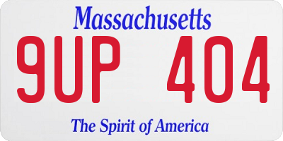 MA license plate 9UP404