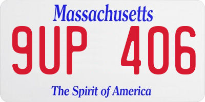 MA license plate 9UP406