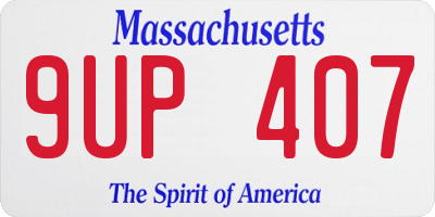 MA license plate 9UP407