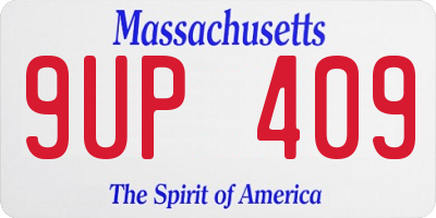 MA license plate 9UP409