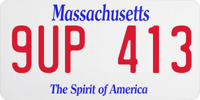 MA license plate 9UP413