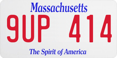 MA license plate 9UP414
