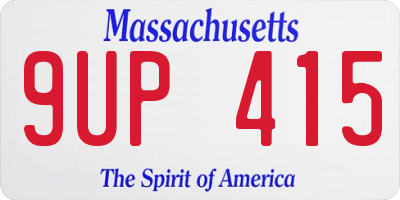 MA license plate 9UP415
