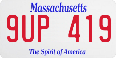 MA license plate 9UP419